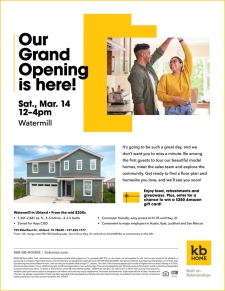 Join us for the Grand Opening of Watermill!