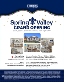 RSVP for our Grand Opening at Spring Valley in New Braunfels, Texas!