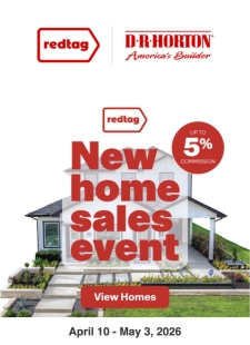 Red Tag Sales Event is Happening Now! Up to 5% Commission on Select Homes and More!