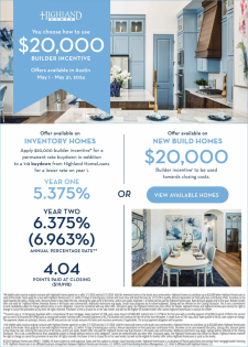 Your Clients Choose How to Use $20,000 Builder Incentive