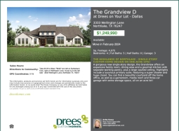 Exclusive Drees Custom Build On Your Lot Opportunity!