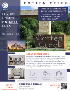 Cotten Creek - New 1-Acre Community in Azle