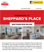 New Phase of Sheppard's Place Now Selling
