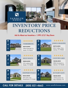 Reduced Pricing on Inventory Homes