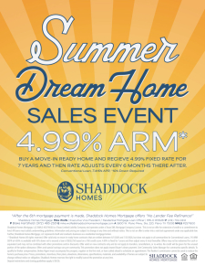 4.99% ARM for Move-In Ready Homes