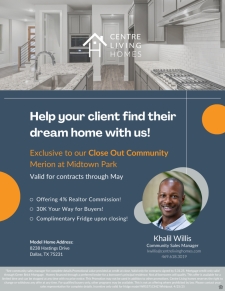 4% Realtor Commission with Centre Living Homes
