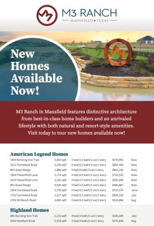 New Homes Now Available at M3 Ranch in Mansfield