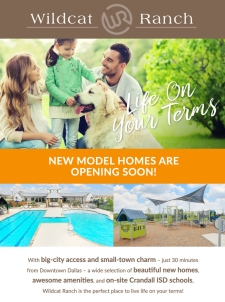 New Models Opening Soon in Crandall. Homes from the mid $200s