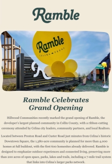 Ramble by Hillwood Celebrates Grand Opening in Celina!