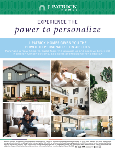Power to Personalize - 40' Lots
