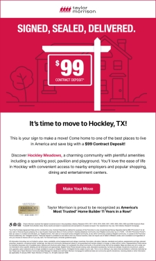 $99 Contract Deposit in Hockley Meadows