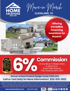 6% Commissions on Move-In Ready Homes!