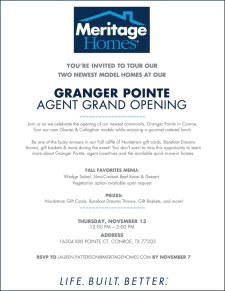 Agent Exclusive: Granger Pointe Grand Opening in Conroe – Lunch, Prizes & More!