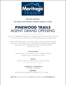 Agent Exclusive: Pinewood Trails Grand Opening in Atascocita – Lunch, Prizes & More!