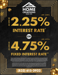 As low as 2.25% interest rate!