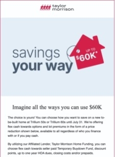 Buyers Can Save Up to $60K on To-Be-Built Homes at Trillium
