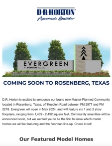 Evergreen - Coming Soon to Rosenberg, TX!