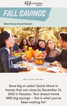 Fall Savings on Select Homes Across Houston!