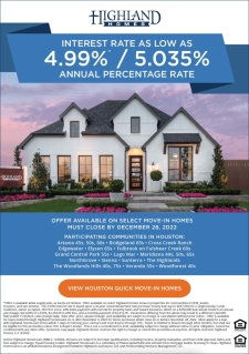 Get Interest Rates As Low As 4.99% At Highland Homes