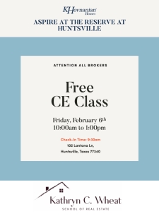 Join Us For A FREE CE Class In Huntsville!