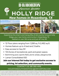 New Homes Coming to Holly Ridge in Rosenberg, TX