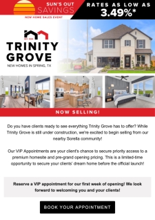 Now Selling: Trinity Grove – Secure Your Client’s Spot Early!