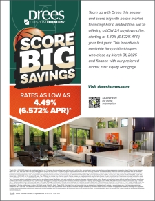 Rates as low as 4.49% with Drees Custom Homes