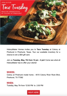 Rendezvous with Us at Colony at Pinehurst for Taco Tuesday