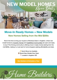 See Them First! New Models Open – Homes from the mid $200s