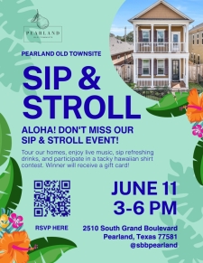 Join Us Tomorrow! Sip & Stroll Event in Pearland Old Townsite