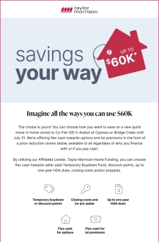 Up to $60K in Savings on Quick Move-In Homes in Cy-Fair ISD
