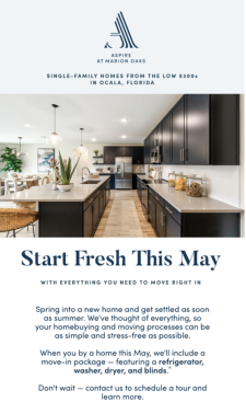 Start Fresh This May in Aspire at Marion Oaks