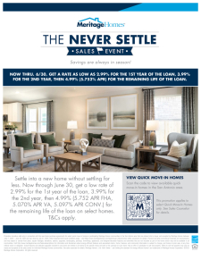 The Never Settle Sales Event - Rates as Low as 2.99%