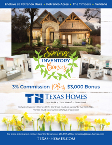3% Commission AND $3K Bonus on Inventory Homes