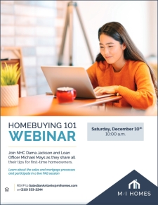 Join M/I Homes for a Virtual Homebuying Seminar