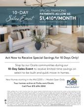 Special Savings for 10 Days Only in Ocala