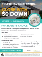 $0 Down with FHA Buyer's Choice Program