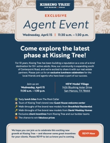 Exclusive Agent Event at Kissing Tree