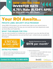 NEW Investor Rate - Monthly Payments as Low as $978*