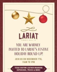 You’re Invited to a Holiday Round-up at Lariat! RSVP today