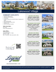 Lakewood Village Estates Inventory