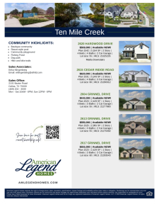 Ten Mile Creek Inventory