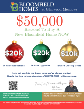 Receive $50k when Purchasing a New Home in Glenwood Meadows