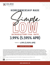 3.99% (5.595% APR) FHA Loan Starting Rate