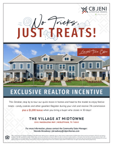 Enjoy 3% commission + a $1,000 bonus on select homes at The Village at Midtowne