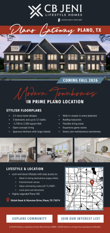 New Townhomes Coming Soon to Plano!
