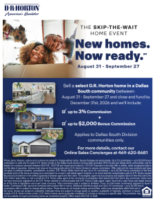 New Homes Now Ready for Agents