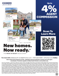 Up to 4% Commission on Select Homes