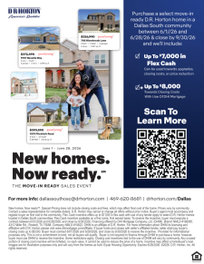 Up to $7,000 in Flex Cash + Up to $8,000 in Closing Costs on Select Homes