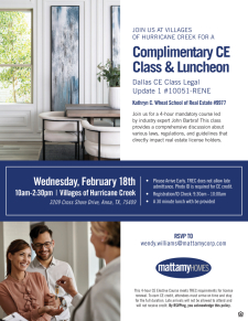 Complimentary CE Class & Luncheon at Villages Of Hurricane Creek